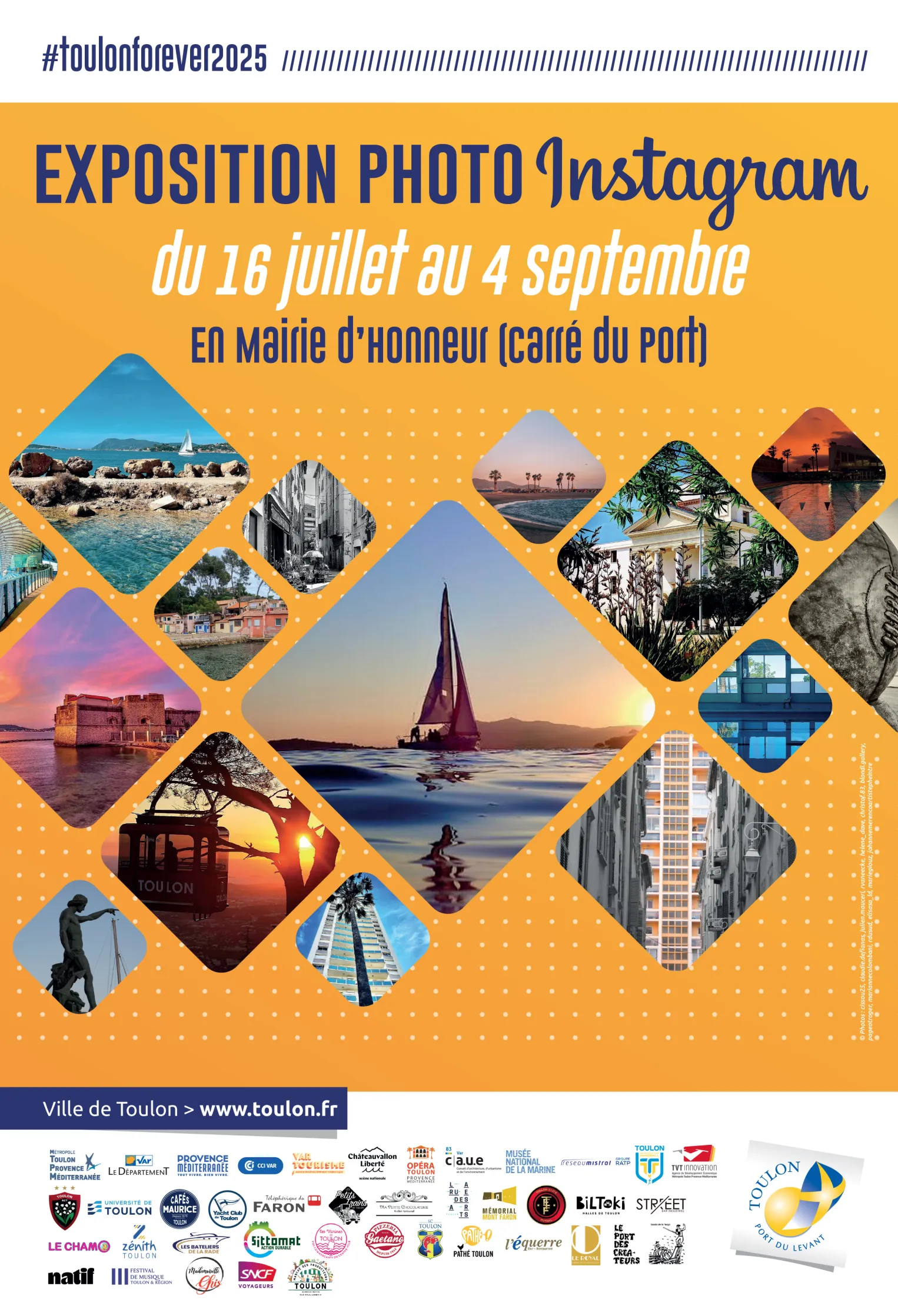 Affiche annonçant l'exposition photo Instagram #toulonforever2025