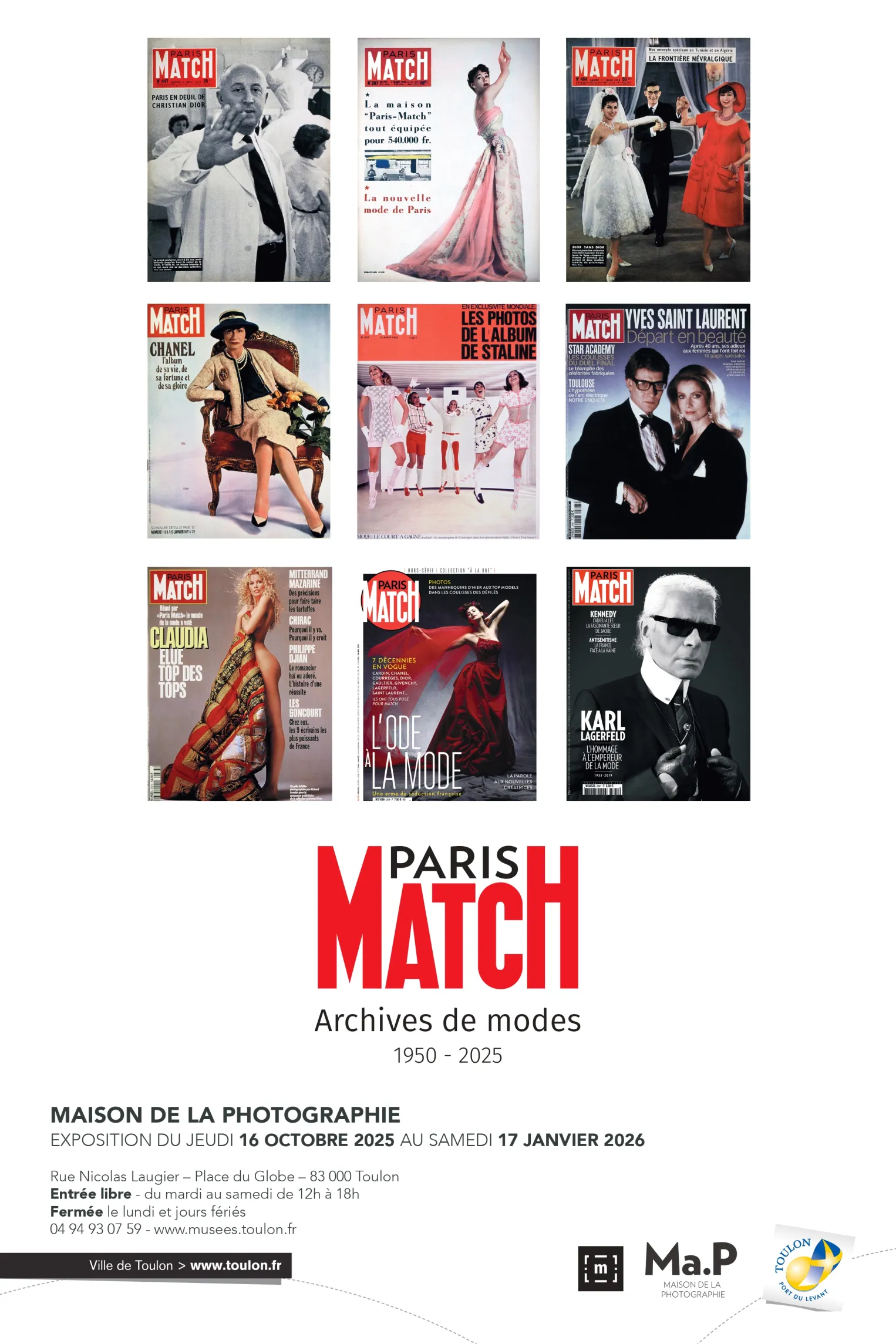 Exposition - Paris Match : Archives de mode, 1950-2025_Toulon Exposition - Paris Match : Archives de mode, 1950-2025_Toulon